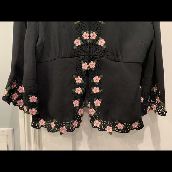 Tocca embroidered 100% Silk jacket Size 10 - Picture 3 of 8